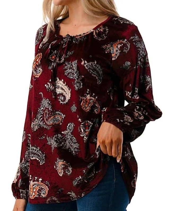 Sale Event, Prices Rock Ember Raglan Top In Wine Velvet