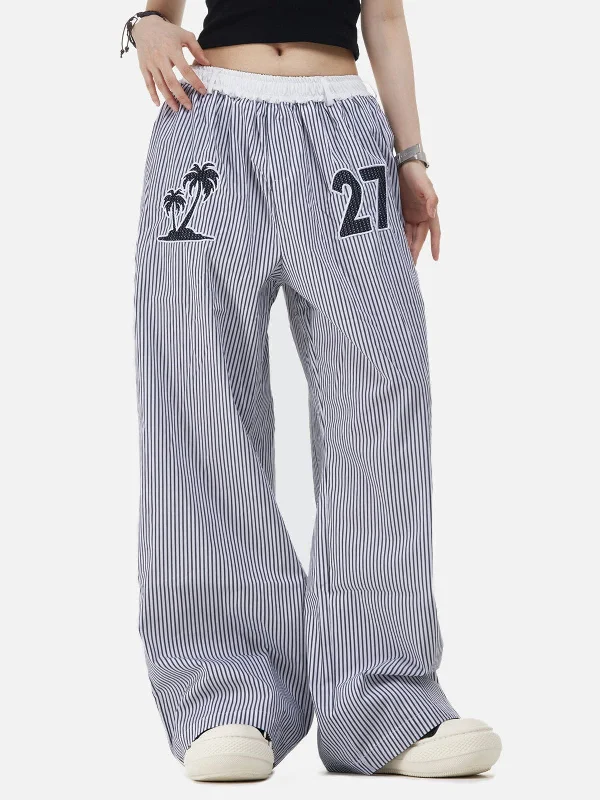 Odd Size Clearance Sale Aelfric Eden Stripe Embroidery Baggy Pants