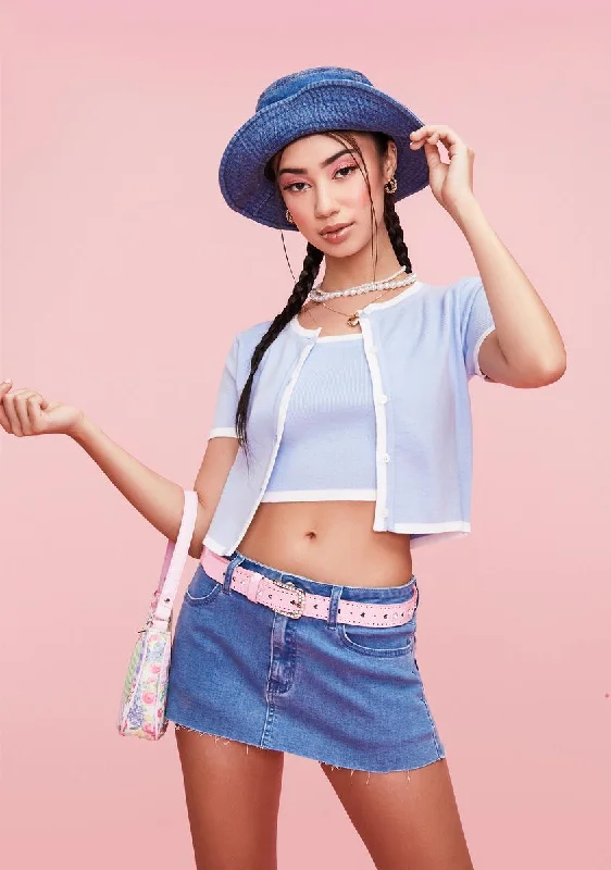 Hot Trends Sky Belong With Me Cropped Shirt Set