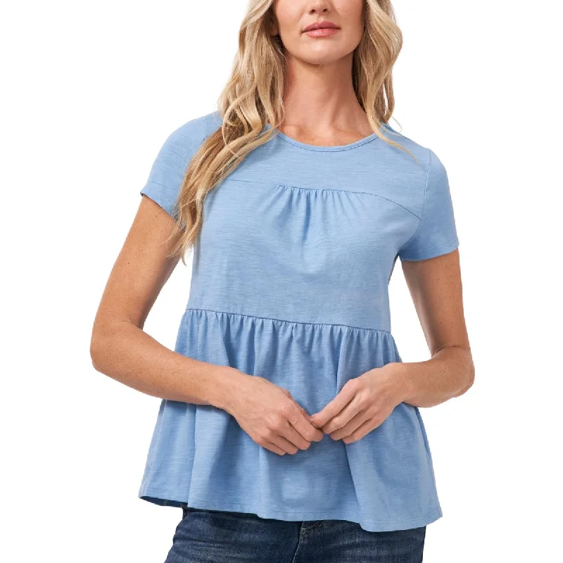 Exclusive Sale Womens Tiered Cotton Peplum Top