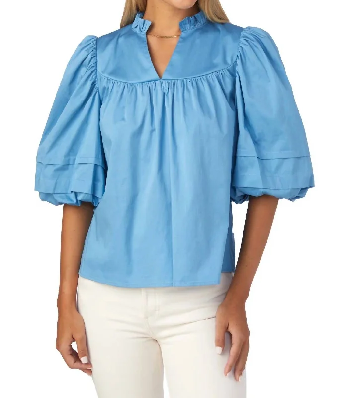 Premium Style Rosie Top In Sky