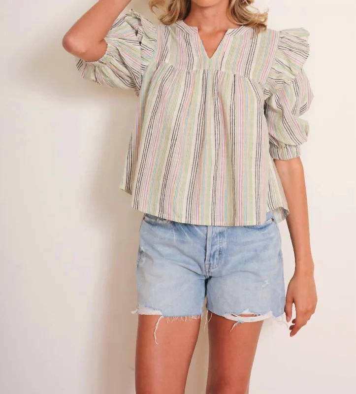 Women's Trendy Outfits Janice Top In Soft Rainbow