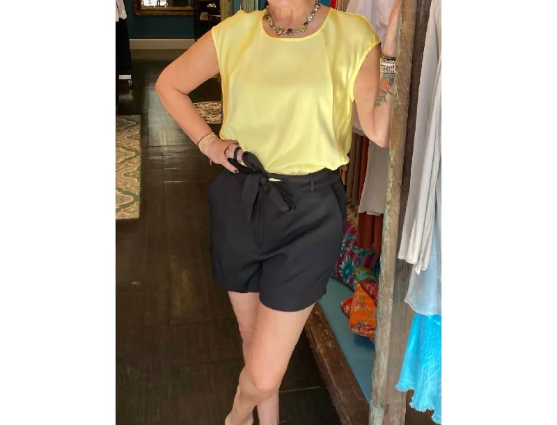 Exclusive Online Sale Silky Raglan Cap Sleeve Top In Yellow