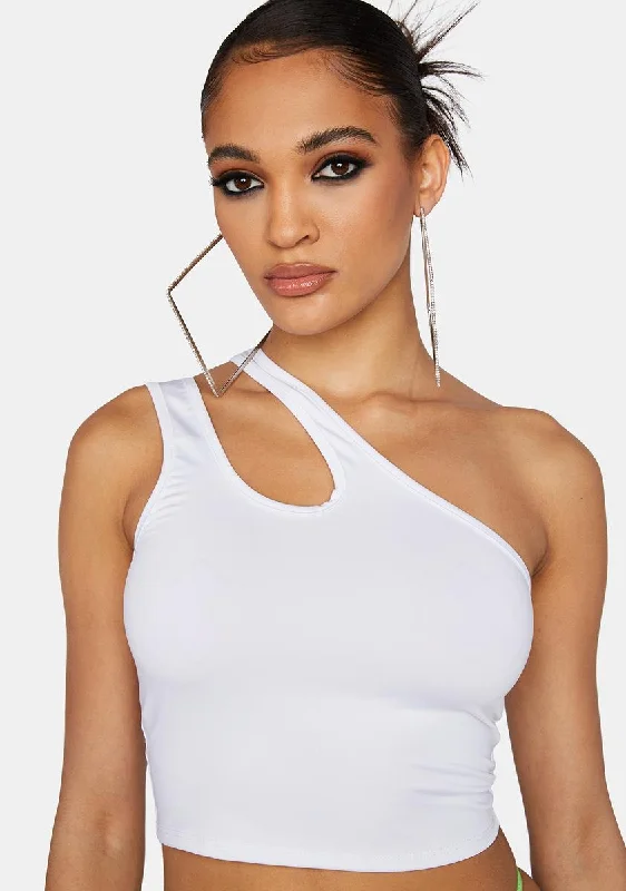 Minimalist Style Angel Keeping Up Asymmetrical Top