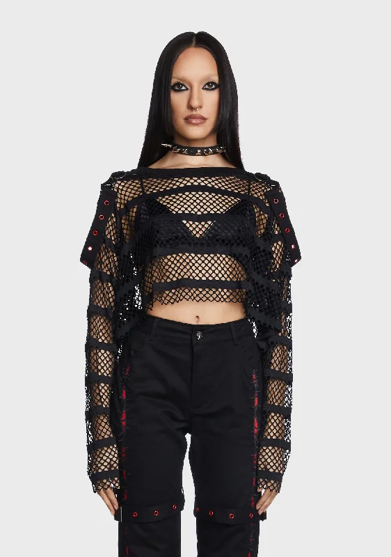 VIP Member Discount Punk Loose Mesh Shirt