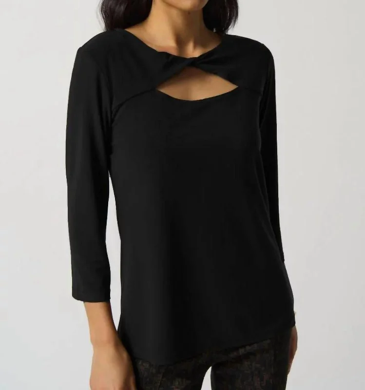 Timeless Women's Fashion Styles Cut-Out Detail Top In Black