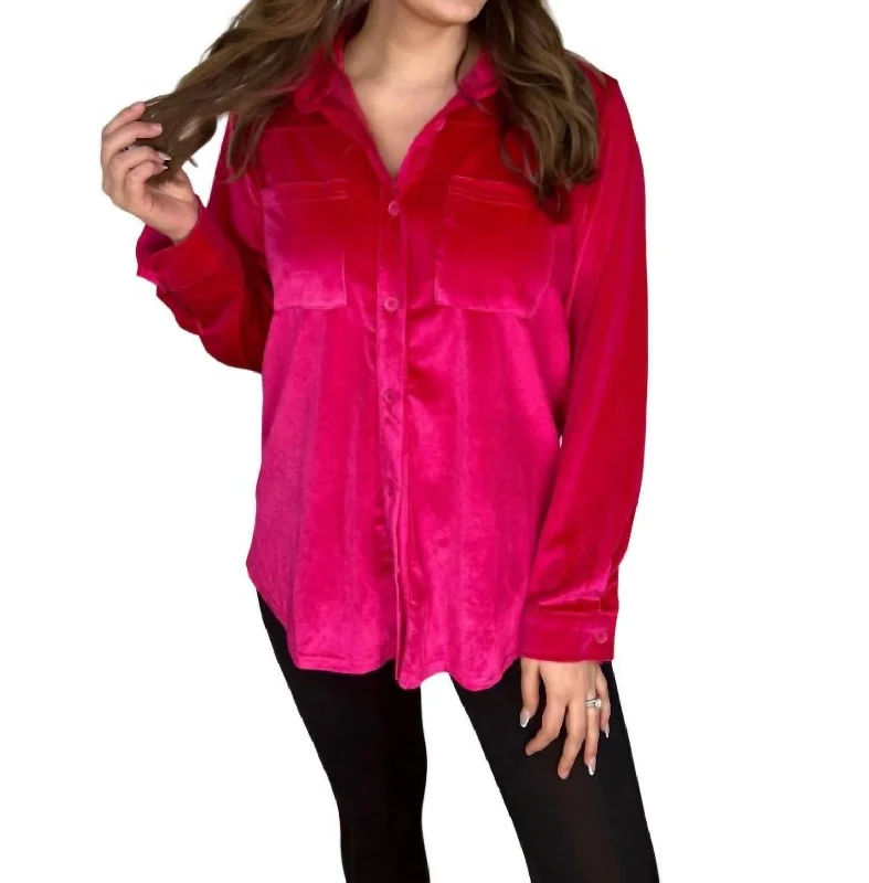 Online Boutique Stores Shane Velvet Top In Pink