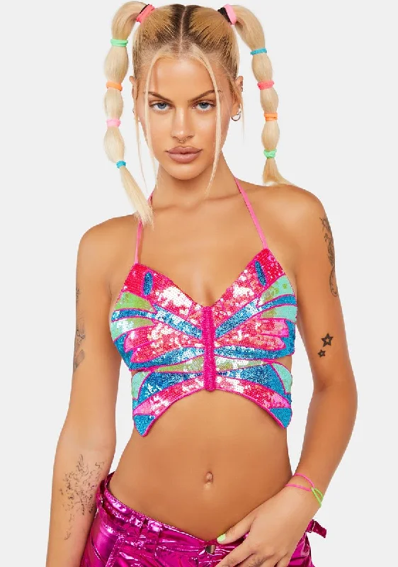 Trend Setting Threads Neon Playa Dreamin' Butterfly Top