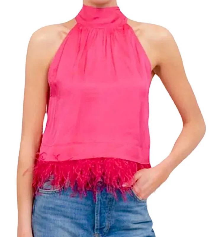 Comfortable Women's Outfits Sylvie Marabou Sweep Top In Pink