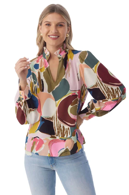 Woman Clothing The Lyla Top In Abstract Expression