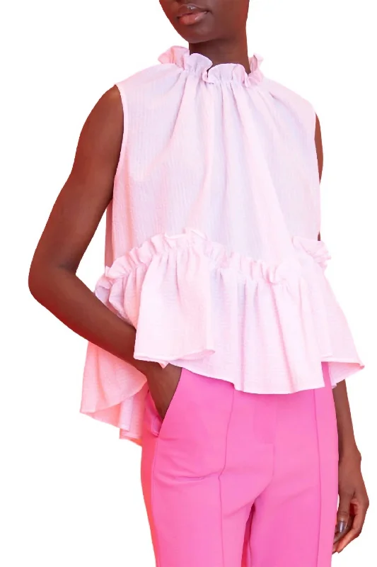 Style Breakthroughs Pauline Top In Pink/white