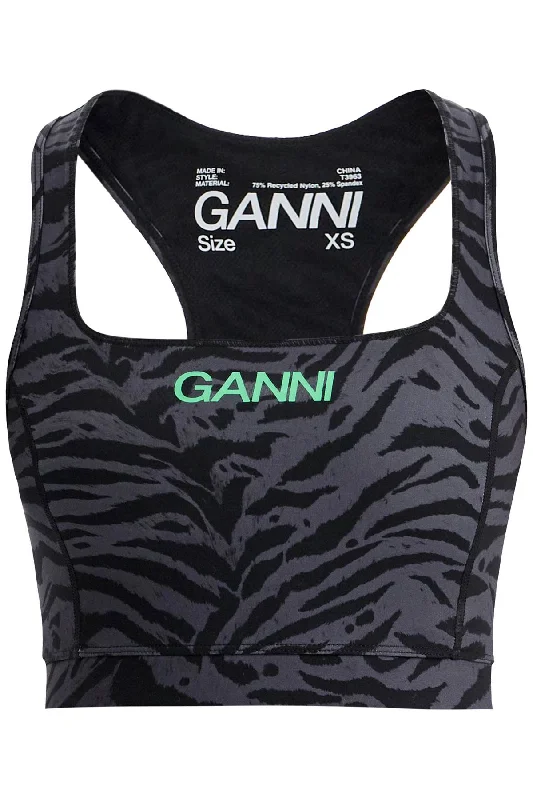 Unique Women's Fashion Pieces Ganni Women's Sporty Animal Print Top