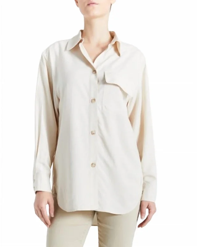 Women's Clothing for Every Occasion One Pocket Shirt In Dusty Cream