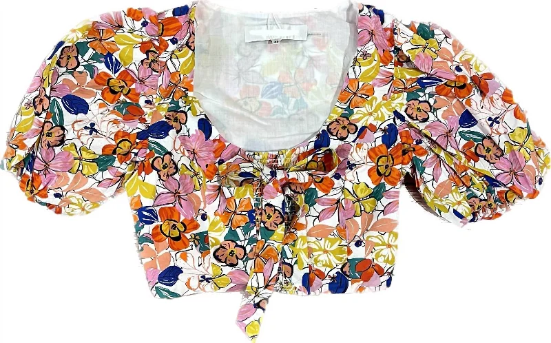 Odd Size Clearance Sale Pocket Of Daisies Top In Multi