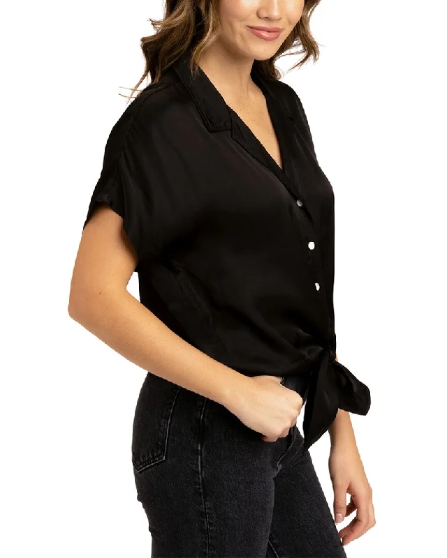 Trendy Women's Apparel for All Seasons Threads 4 Thought Sheena Sateen Button-Up Shirt