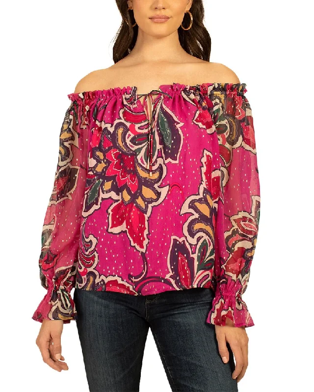 Huge Markdowns Trina Turk Indore Silk-Blend Top