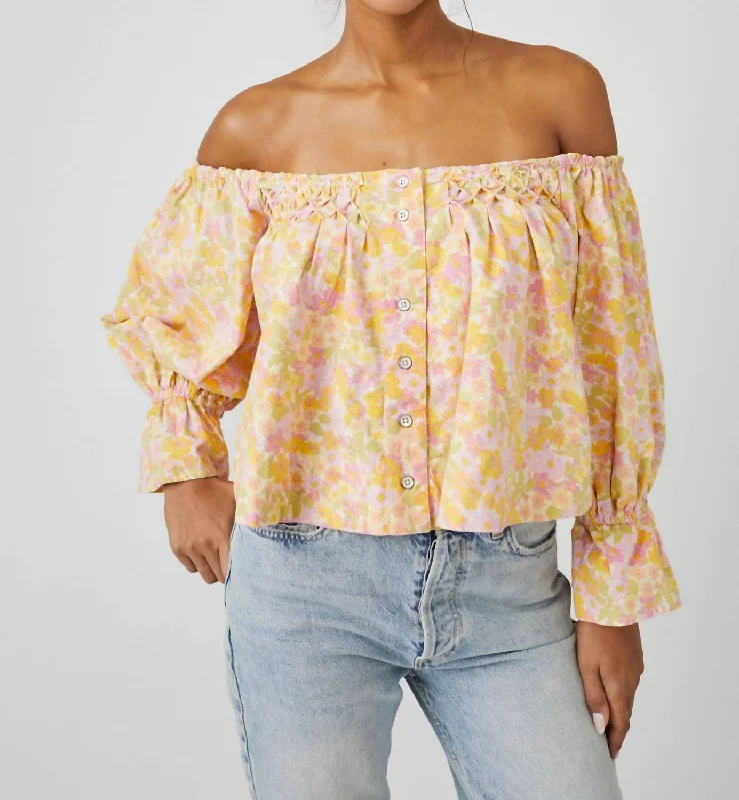 Season Sale James Smock Top In Sunny Combo