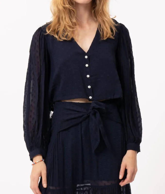 Shop Ladies Clothes Nydia Top In Navy