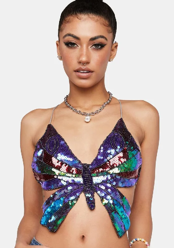 Online Boutiques Best Sequin Butterfly Top