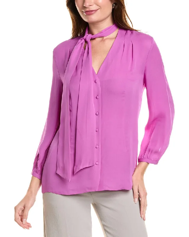 Limited Edition Elie Tahari Tie Silk Shirt