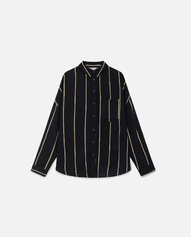 Clothes For Woman Striped Fluid Shirt In Black