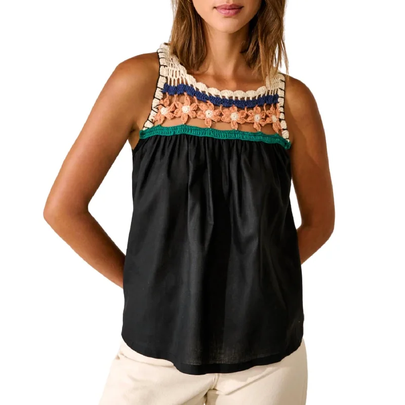 Chic & Cozy Apparel Marles Top In Off Black