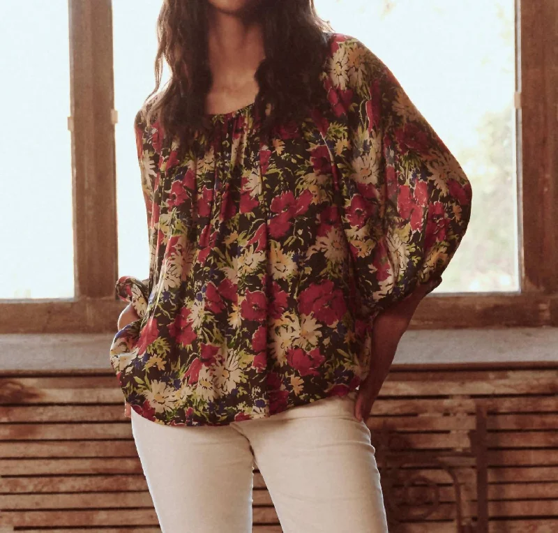 Fashionable Women's Wardrobe The Palmette Top In Hidden Garden Floral