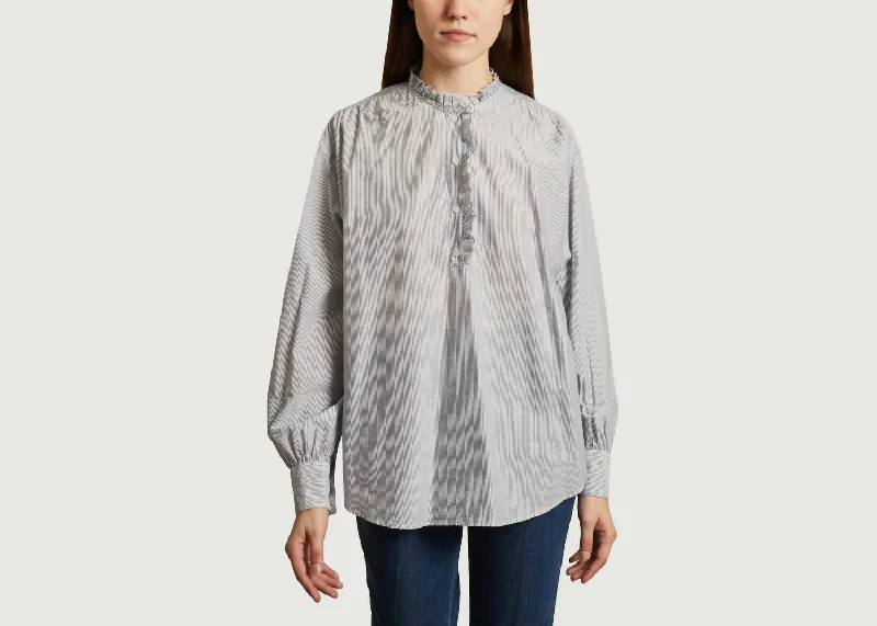 All Season Fashion Collection Camilla Woven Shirt In Grey