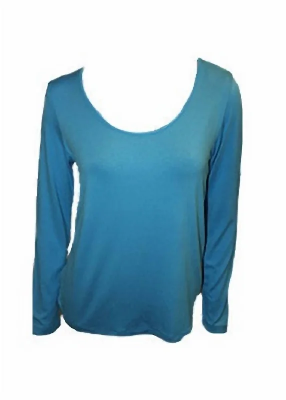 The Latest Trends Scoop-Neck Top In Turquoise