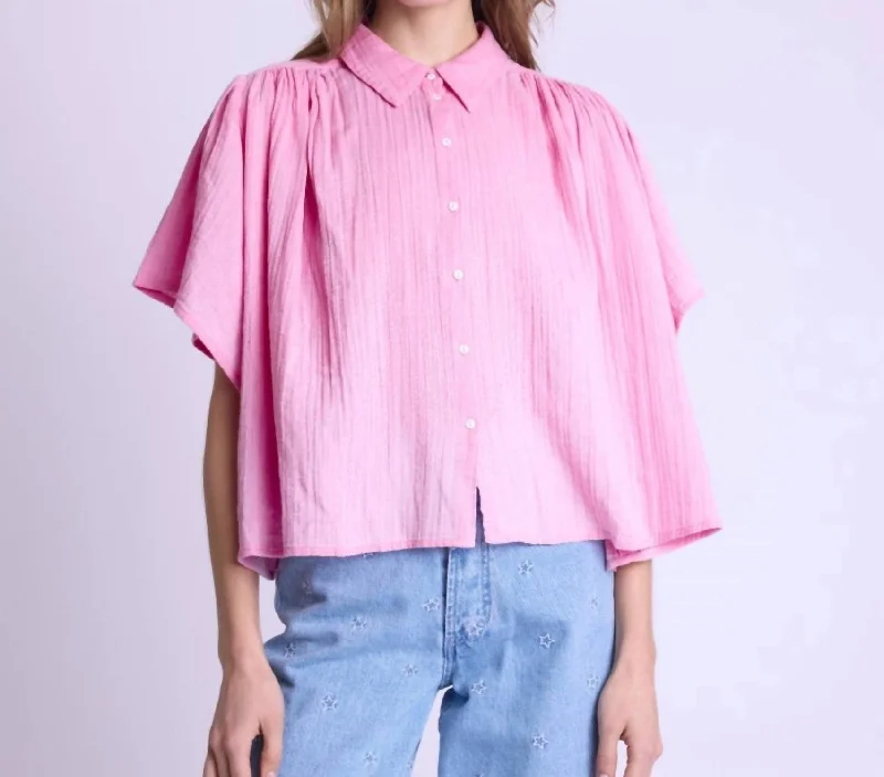 Chic Style, Always In Vogue Cristifly Shirt In Pink Bubble