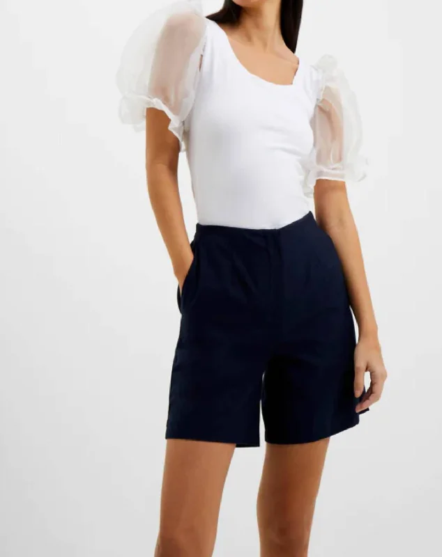 Buy More, Save More Rosana Cotton Mix Organza Top In Linen White