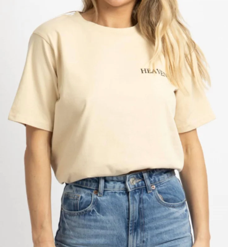 Chic Casual Wardrobe Essentials Heavenly Graphic Tshirt In Tan