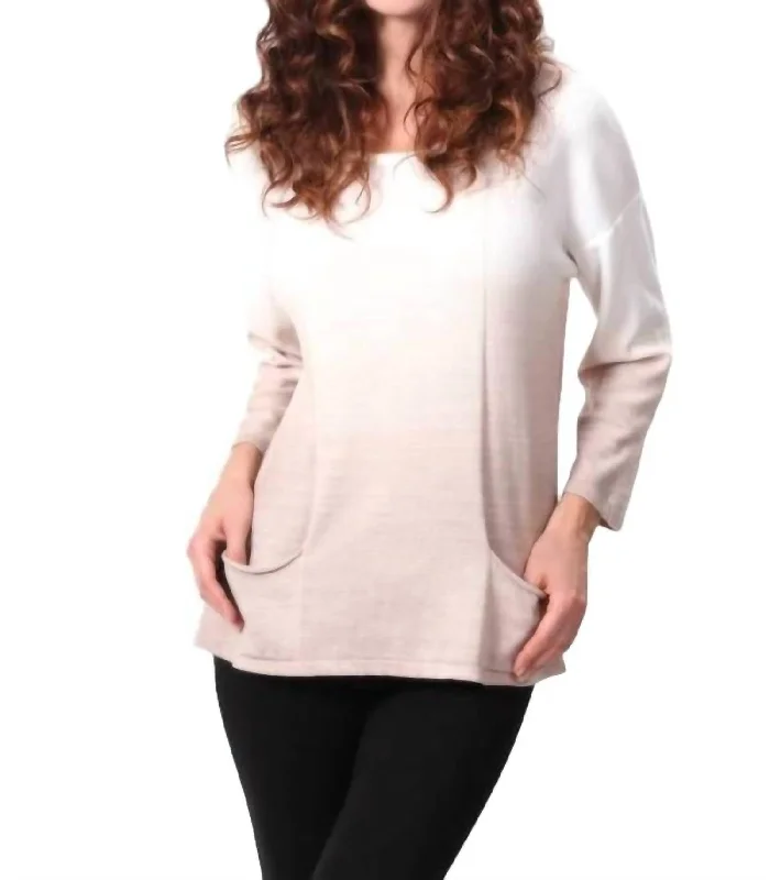 Crazy Discounts, Hurry Up Ombre Pocket Top In Taupe