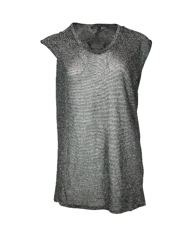 Classic Women's Fashion Isabel Marant Sparkly Top in Black Viscose