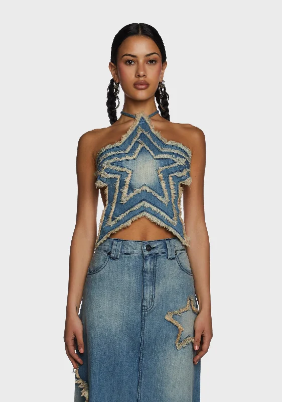 Fashionable Tops for Women Liberty Star Halter