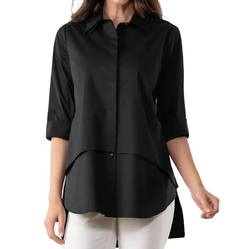 Unleash Your Trendy Side Twice As Nice Shirt In Black