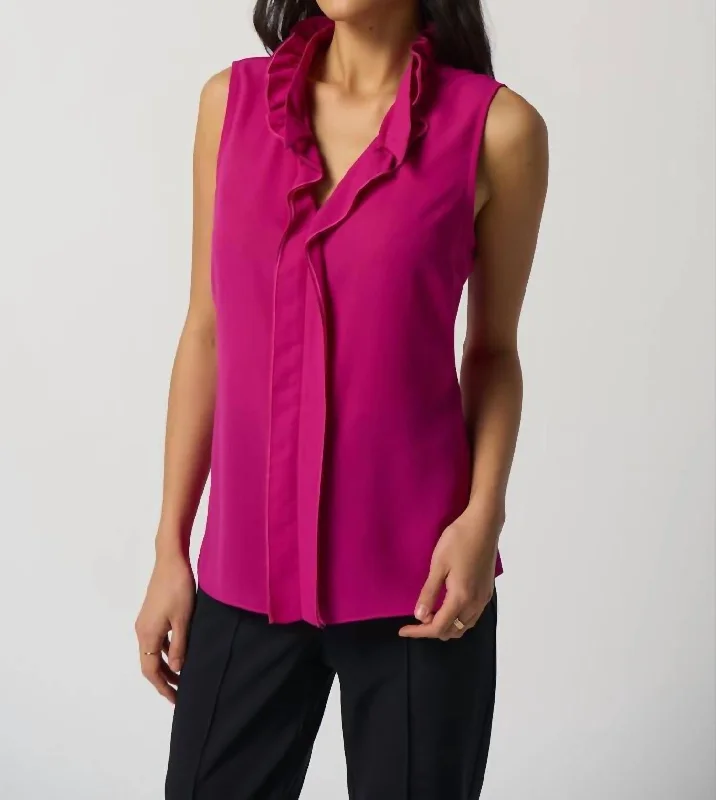 Graceful Fashion Georgette Top With Ruffles In Opulence