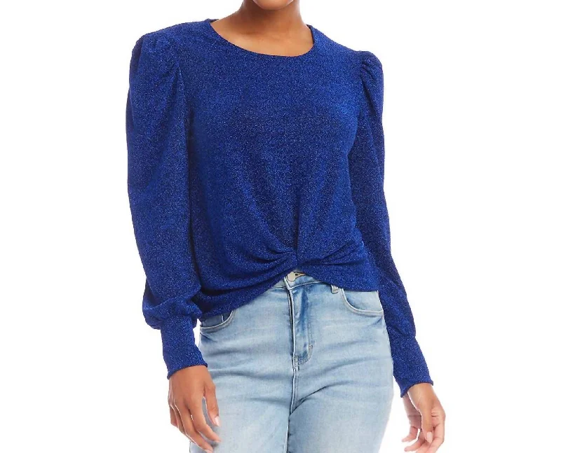 Women's Clothing for Every Occasion Puff Sleeve Top In Sapphire Blue