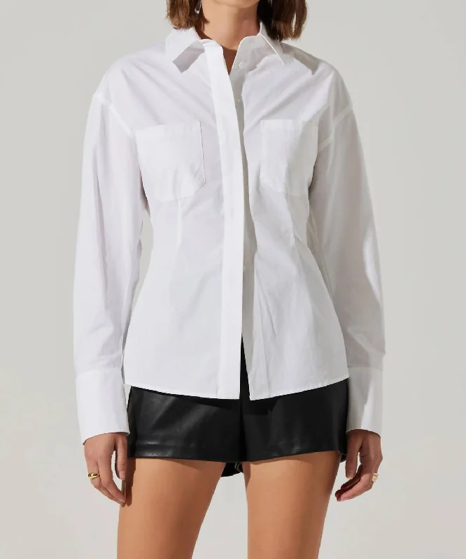 Women's Seasonal Fashion Trends Thyra Poplin Shirt In White