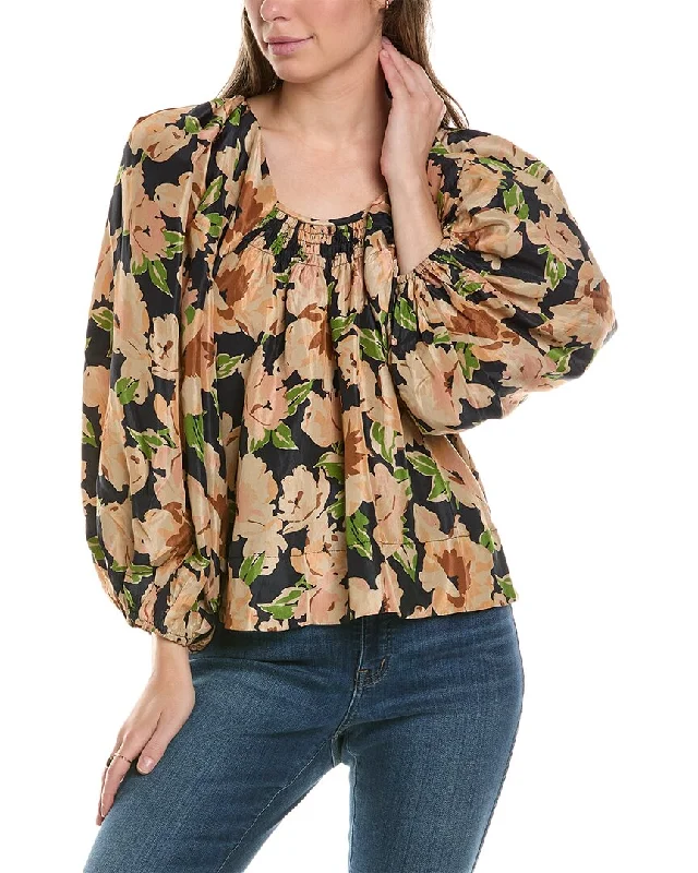 Casual Fashion THE GREAT The Magpie Silk Top