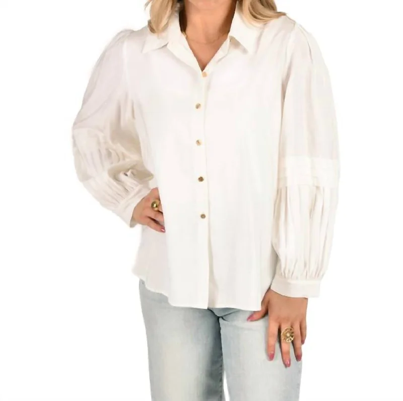 Women's Trendy Outfits Oxford Shirt In Linen White