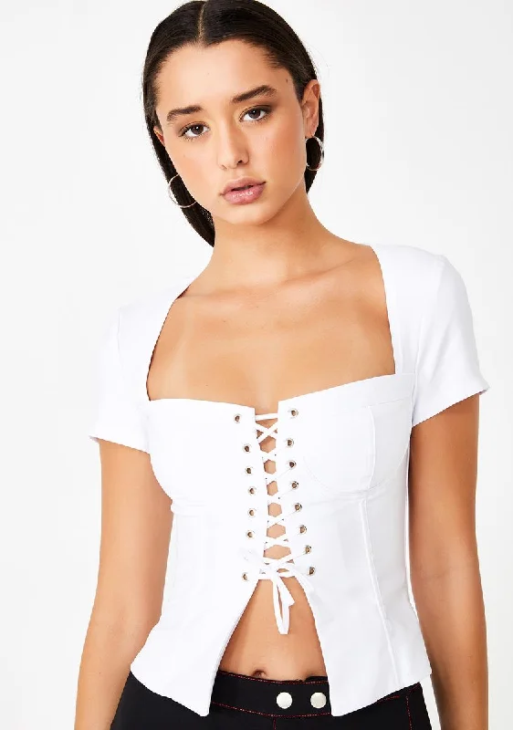 Relaxed Style Evita Lace Up Top