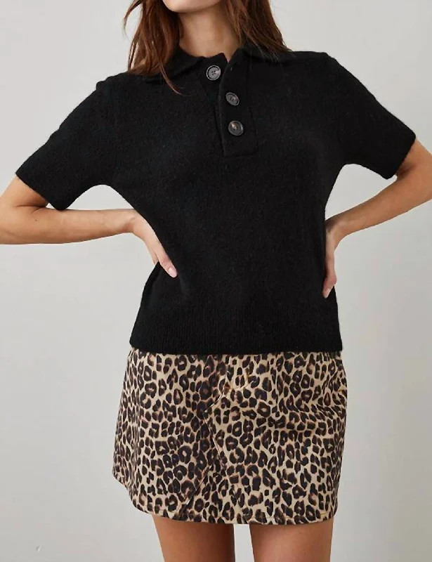 Comfortable Clothes Greta Top In Black