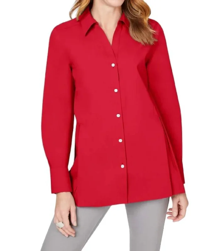 Sale Clearance Pippa Stretch Non-Iron Shirt In Sweet Cherry