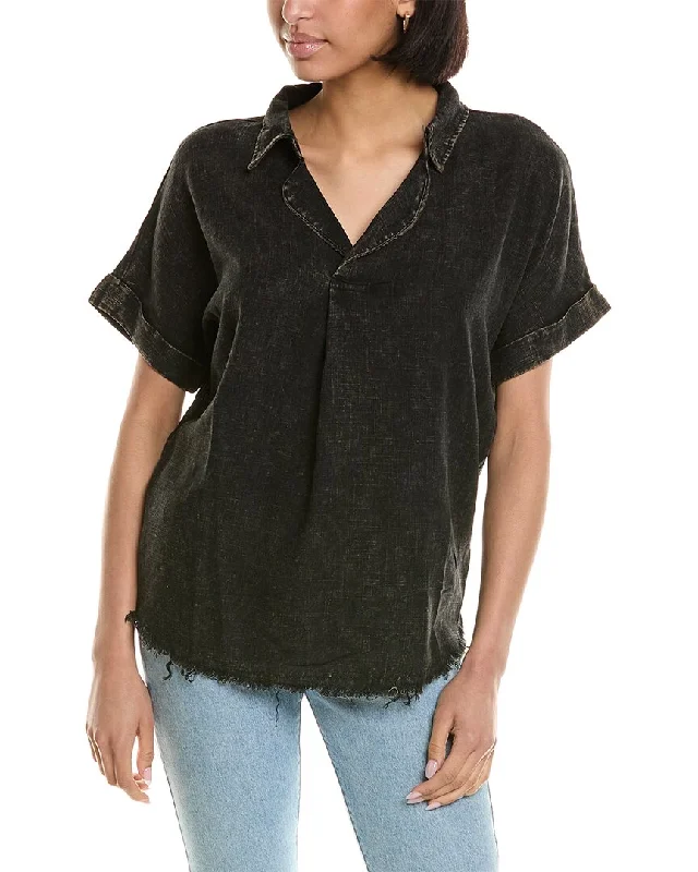 Plus Size Women Wear Brook + Lynn Linen-Blend Shirt