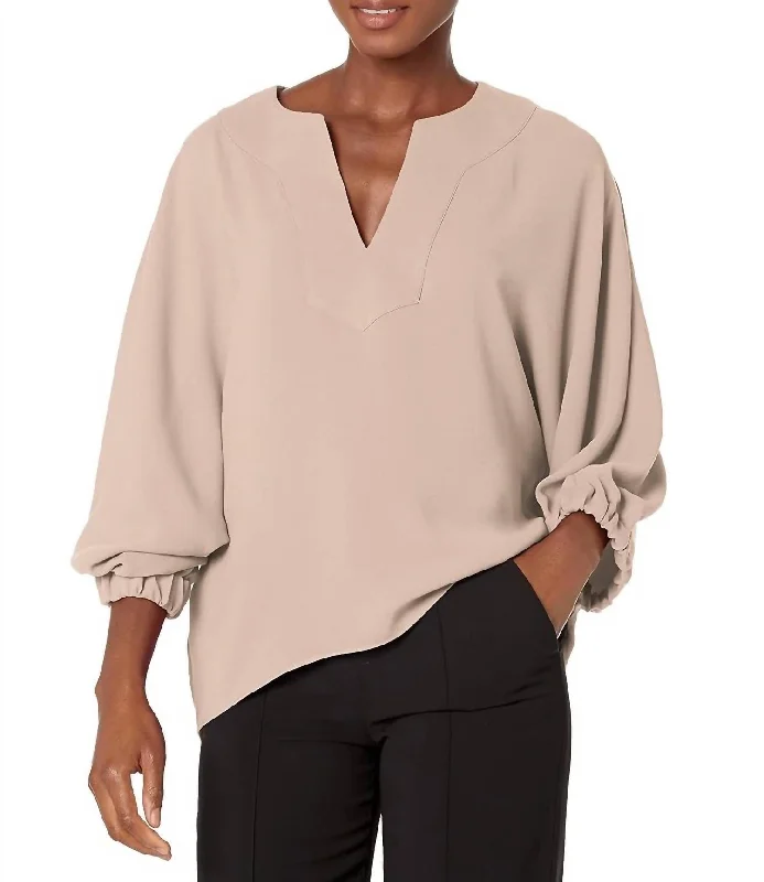 Comfortable Chic Noor Top In Flawless Beige