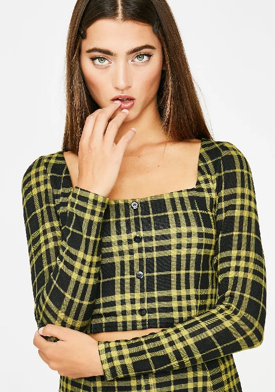 Casual Fashion Like Totally Plaid Top