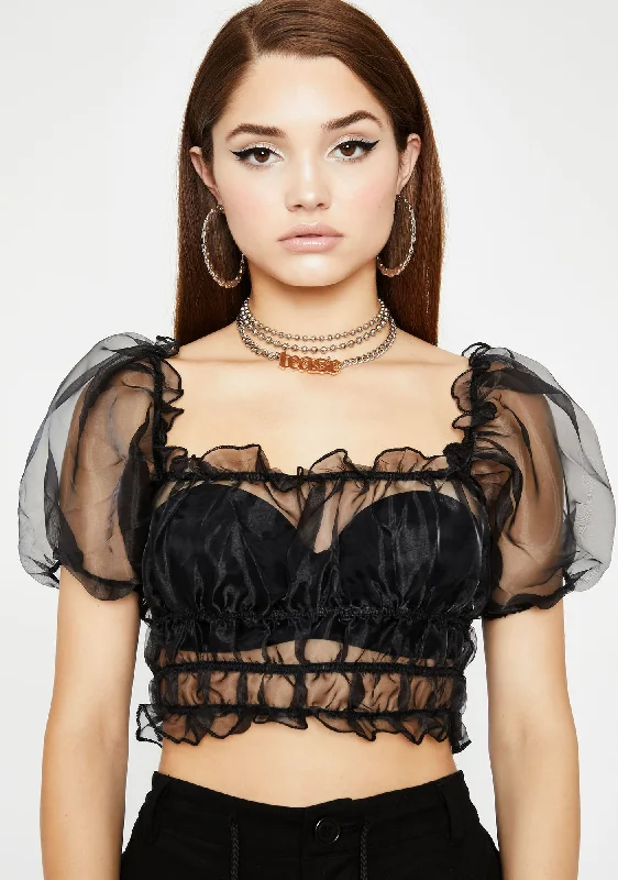 Discount Store Dark Flashy N' Flirty Organza Top