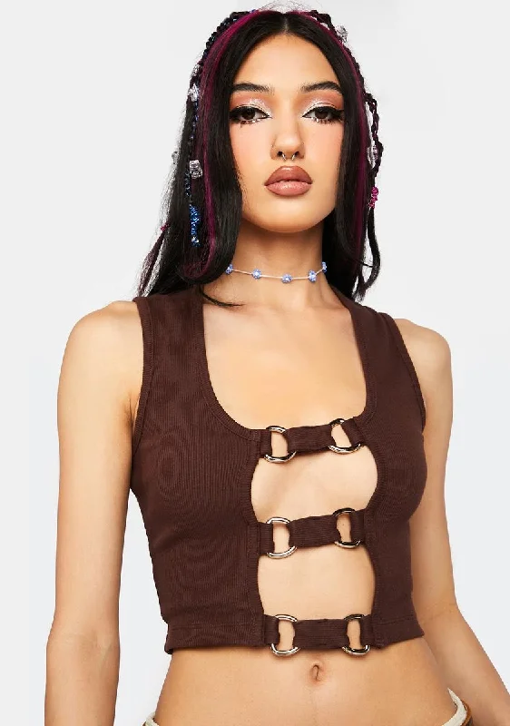 Flash Sale Starts Brownie Cut-Out Top