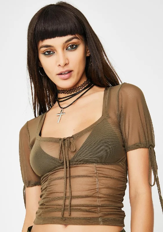 Online Boutiques Clothing Olive Guinevre Top